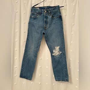 Levi’s 501 crop Athens slide colour